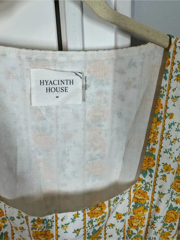 Tuckernuck Hyacinth House Yellow Floral Square-Neck Maxi Dress size medium NEW - Image 3