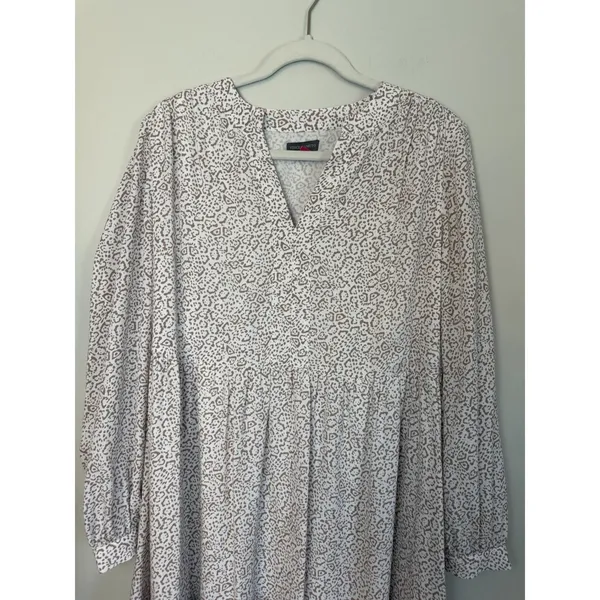 Vince Camuto Tiered Mini Dress Long Sleeve Lined Sz M - Image 2