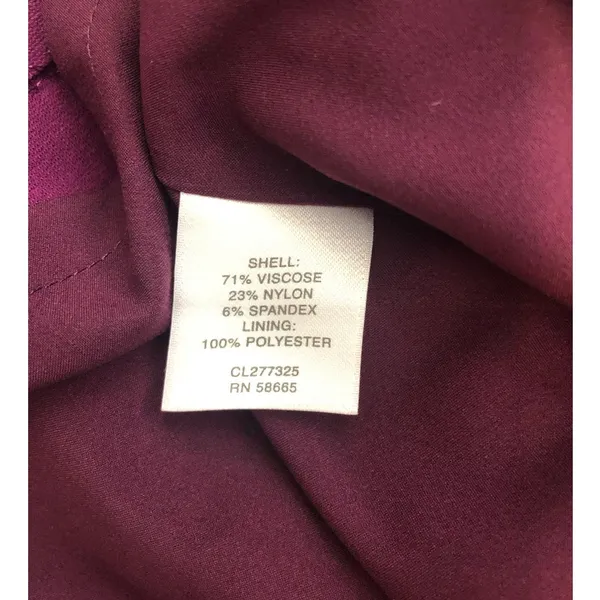 Classiques Entier Wedding Guest Dress Size 2 Purple Sleeveless Crossover Neckline Ponte Knit Midi - Image 5