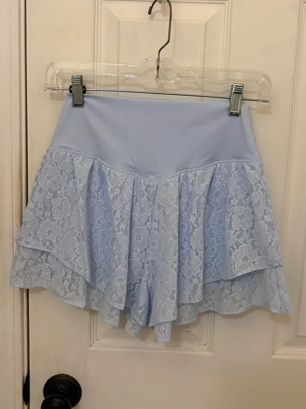 OFFLINE by Aerie Real Me Lace Flowy Shorts in Light Blue - Image 8