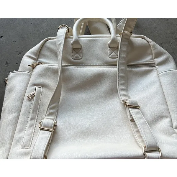 AYLA Co DIAPER BAG white cream Women’s Large Bag Travel Multipocket Carryon - Image 3