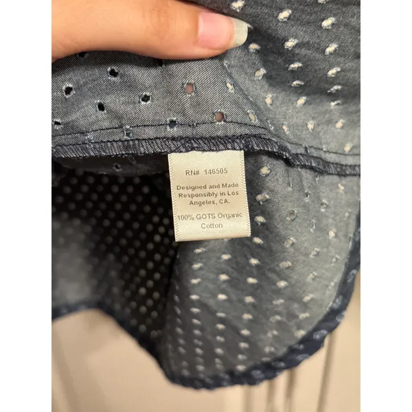 LA Relaxed Eyelet Sundress Chambray Organic‎ Cotton Dress Cottagecore Coquette - Image 5