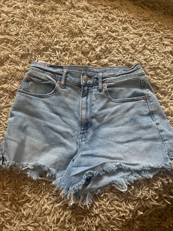 American Eagle Outfitters Light Wash Shorts high rise 90s boyfriend shorts stret - Image 9