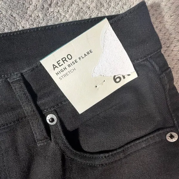 Aeropostale Size 6 Black High Rise Flare Stretch Jeans Non Ripped NEW Comfort - Image 11