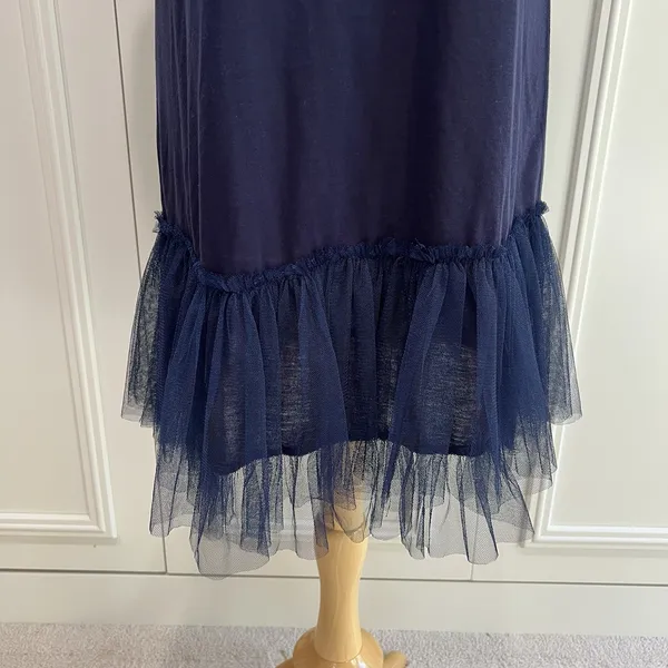 Mystree Women's‎ Navy Tulle Hem Slip Dress Size Large Balletcore Fairy - Image 3