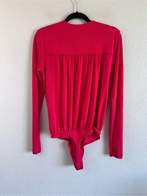 Intimately by Free People Women's Turnt‎ Bodysuit Slinky V-Neck Cross-Front Boho - Image 4