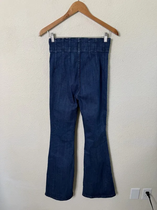 Free People We The Free Jayde Flare Jeans Indigo Blue Womens Size 27 - Image 7