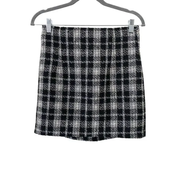 ZARA Plaid Tweed Mini‎ Skirt Sz Sm - Image 2