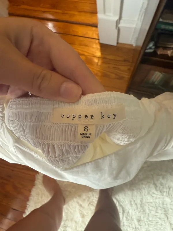 White Mini Dress Copper Key - Image 3