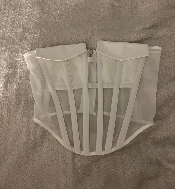 Club L White Strapless Utility Pocket Corset Top - Image 4