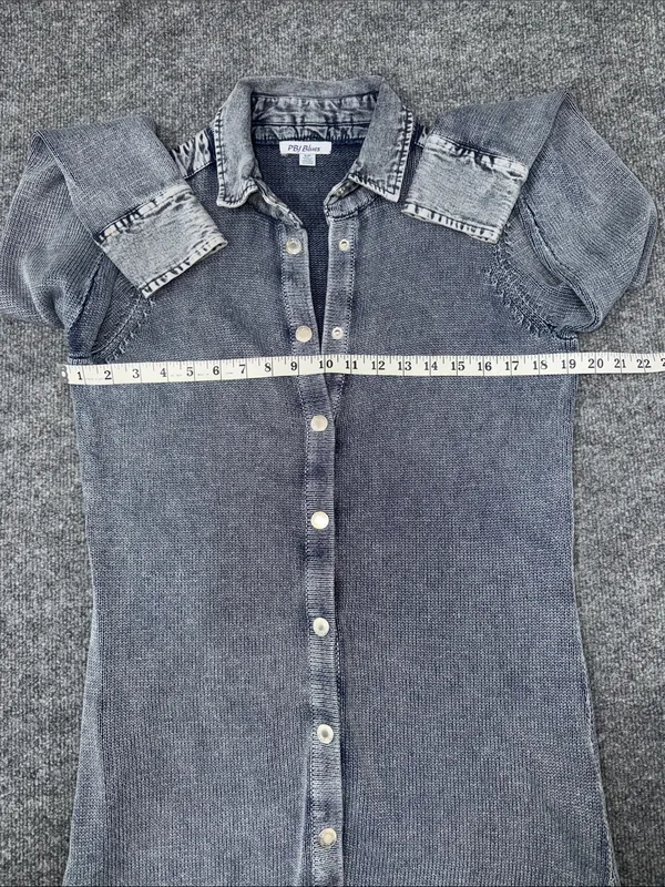 PBJ Blues Snap Tunic Cardigan - Denim Indigo - Image 5