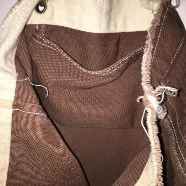 Bungalow 360 Distressed Canvas Tote Bag Brown with Red Cherry Embroidery - Image 14
