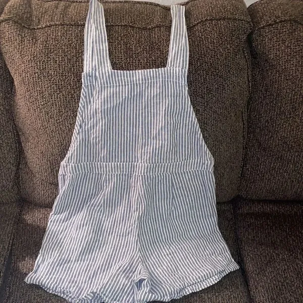 ✨Cali 1850 Striped Linen Bland Short Overalls✨ - Image 4