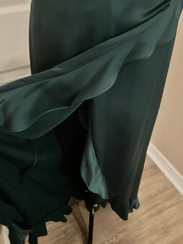 David's Bridal Fancy formal green evening bridesmaid dress - Image 6