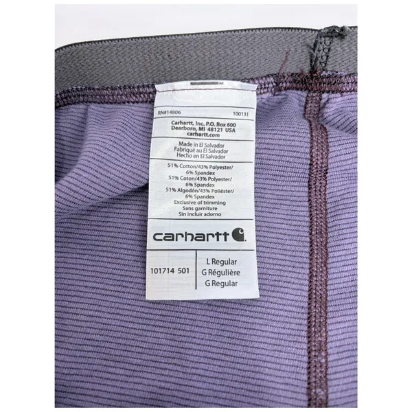 Carhartt‎ Force Baselayer Leggings Purple Thermal Pants L Regular - Image 3