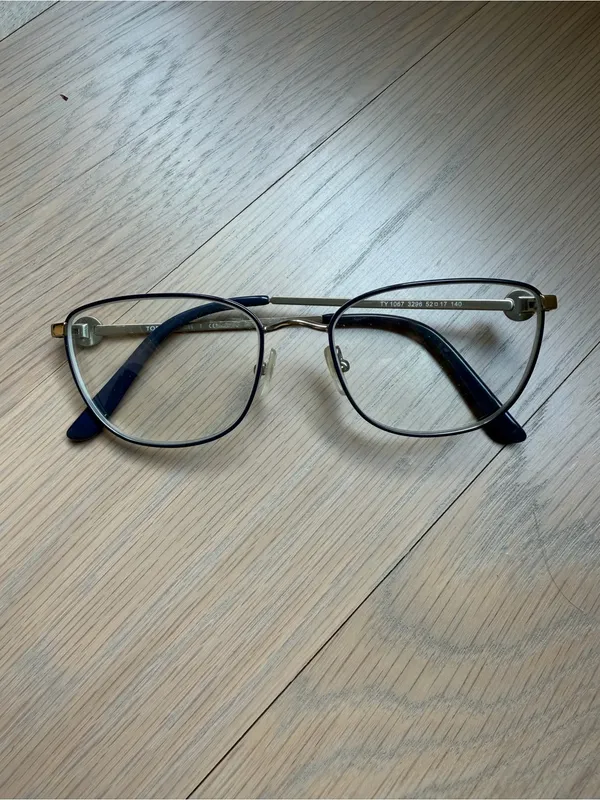 Tory Burch Cat Eye Eyeglass Frames in Gold and Navy - TY1067 - Image 2