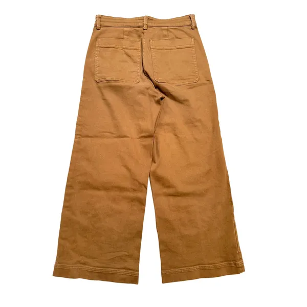 Everlane Cropped Wide Leg Pant Women 6 Brown Excellent High Rise Stretch Twill - Image 3