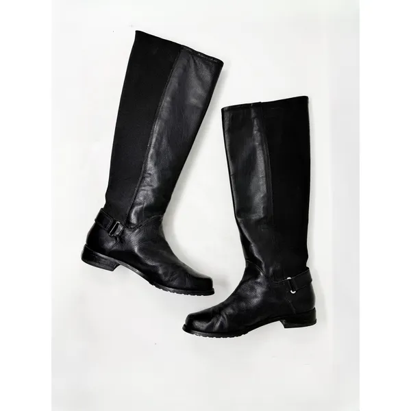 [Stuart Weitzman] Black Leather Accummulate Tall Knee High Riding Boots Size 7.5 - Image 2