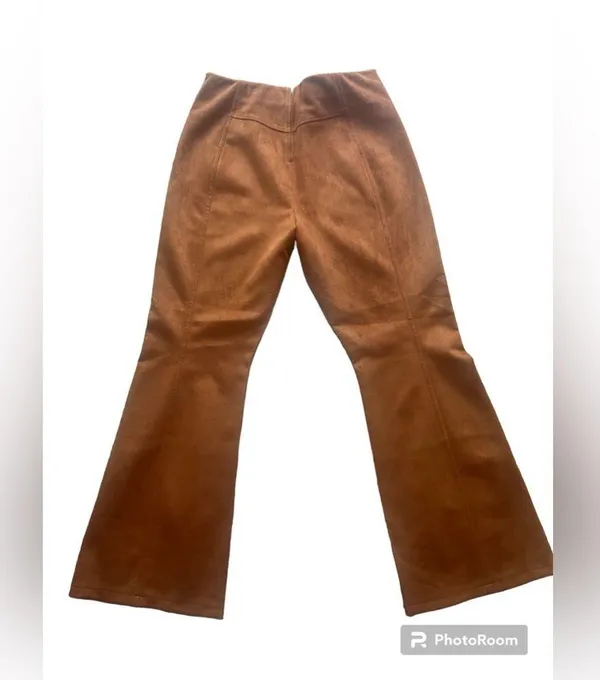 Free People/We the Free CURVY‎ Real Deal Vegan Suede Flare Pants - Image 3
