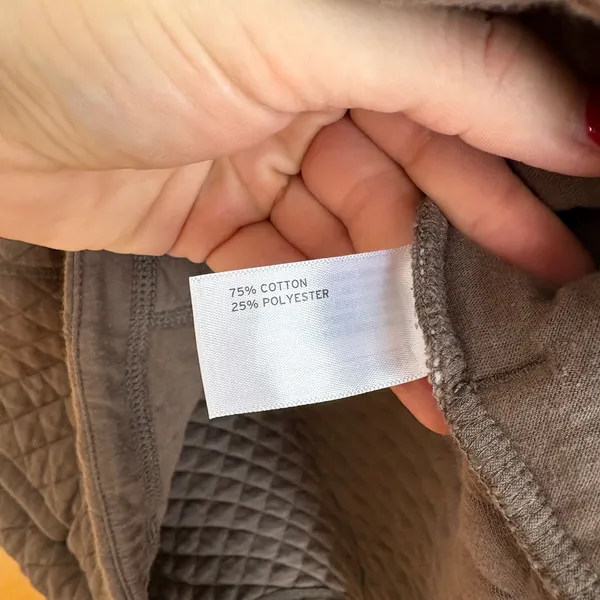 Duluth‎ Trading Co Quilted Snap Neck Pullover Sweatshirt Taupe Brown Size S - Image 7
