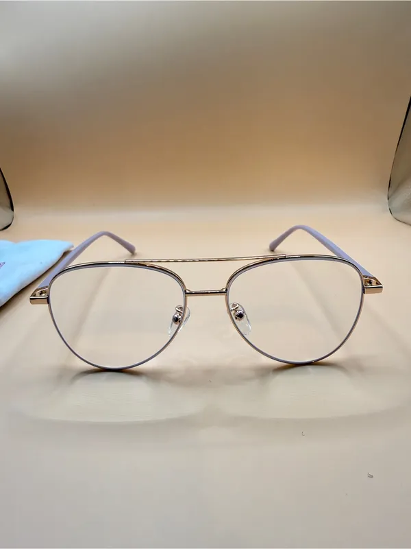 ZEELool Lightweight Gold Aviator Glasses Frame, Unknown prescription - Image 2