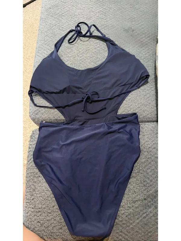 Aerie Size XL Navy Blue Halter One-Piece Swimsuit Tummy Control - Image 2