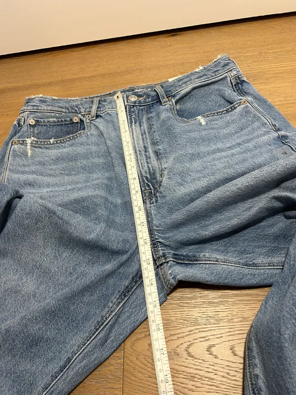 American Eagle Size 12 baggy mom jeans super high rise - Image 15