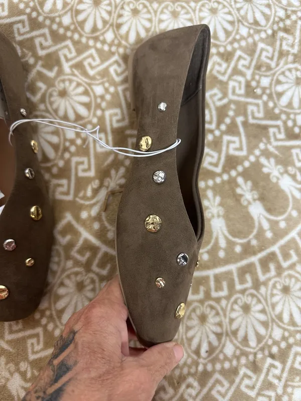 a new day Taupe Suede Studded Ballet Flats - Image 8