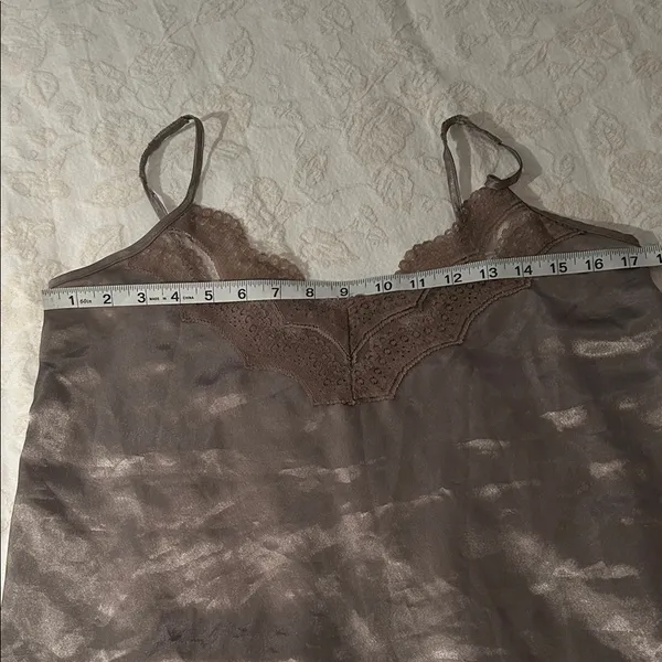 Y2K Elegant Brown Lace Trim Camisole size S - Image 5