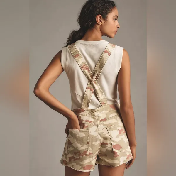 Anthropologie Pilcro Camo Overalls Romper Size S - Image 2