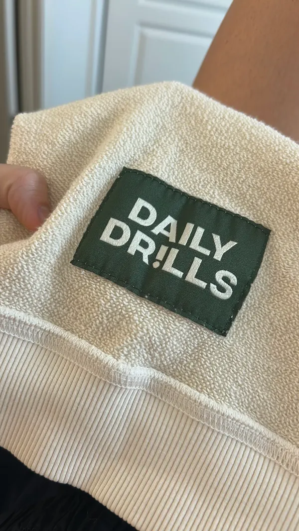 Daily Drills Cream Cropped Reversible Crewneck - Image 7