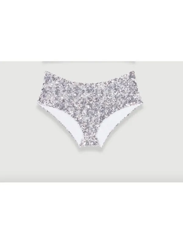 NWT Maje Silver Tutterfly Sequin Culotte Hipster Shorts - Image 8