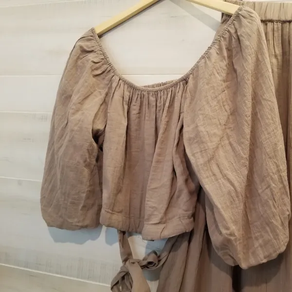 {XL} Free People Endless Summer Forever Mood Skirt Set Taupe - Image 4