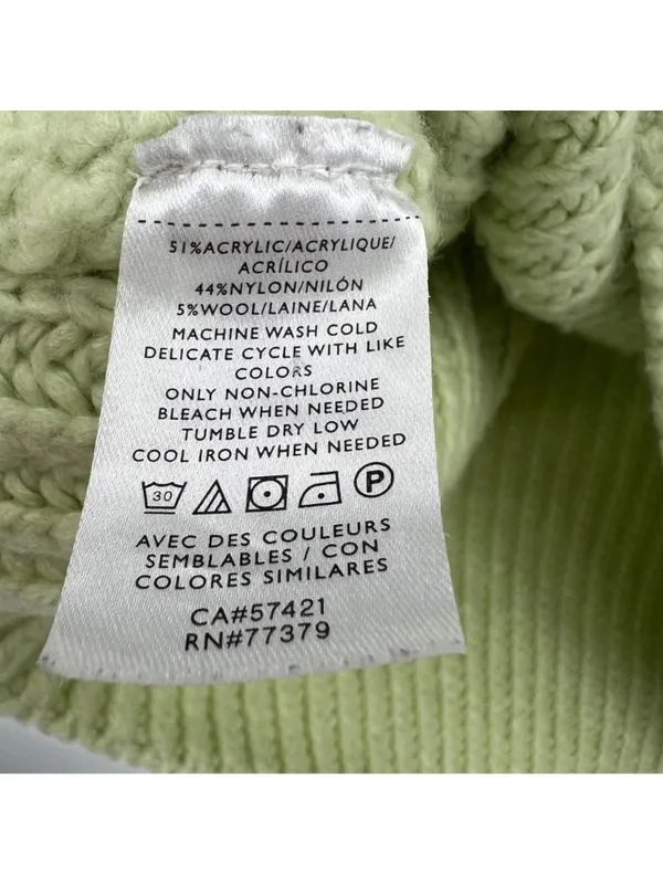 Ann Taylor Green Ribbed Turtleneck Shaker Sweater Size Small Chunky Cozy Pastel - Image 6