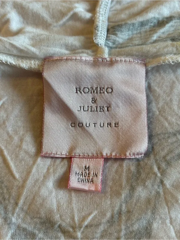 Romeo and Juliet couture white flowering branch design open front cardigan M - Image 5