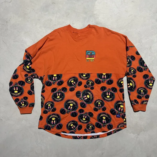 Mickey Mouse Halloween Spirit Jersey Adult SZ Large Walt Disney World AOP Spooky - Image 4