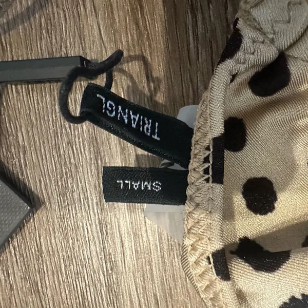 triangl swimwear Beige & Black Animal Spot Tie Bikini Set - Image 4