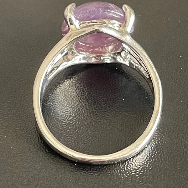 Round purple amethyst S925 silver ring size 7.5 - Image 8