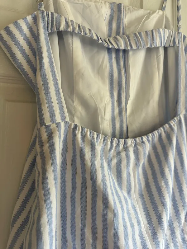 Boutique NWT Striped Button Up Romper - Image 5