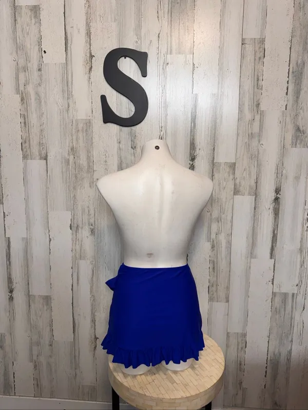 SheIn Ruffle Wrap Swim Skirt Bikini Cover Up Womens Small Royal Cobalt Blue - Image 4