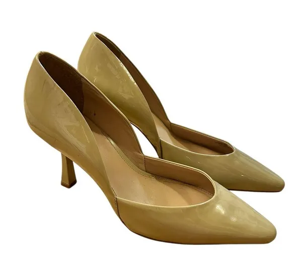 Vince Camuto Karala Beige Leather Mid Heel Pointed Toe Pump Choose 9.5M - Image 3