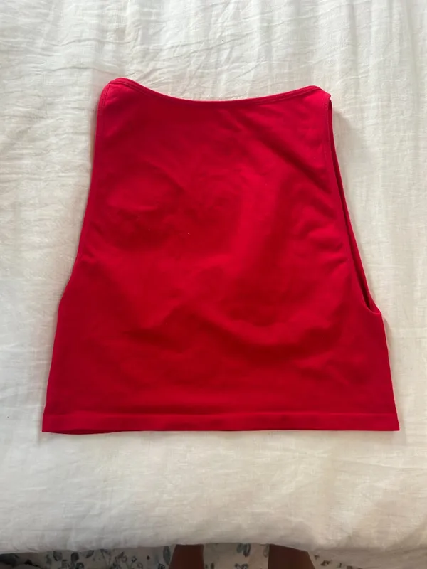 Free People Intimately Cropped High Neck Red Top - Image 2