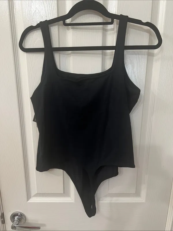 Nordstrom Black Square Neck Tank Bodysuit - Image 2