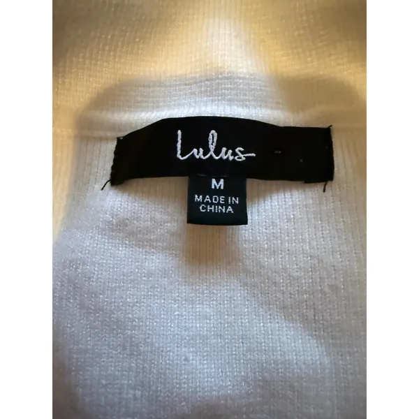 Lulus Striped Sleeveless‎ Sweater Dress Womens M White Red Polo Collar Knit Mini - Image 5