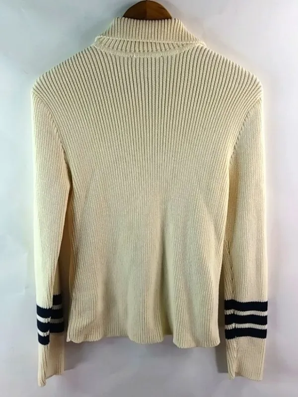 LRL Ralph Lauren M Ribbed Creme Cotton Pullover Sweater in Off-White - Image 2