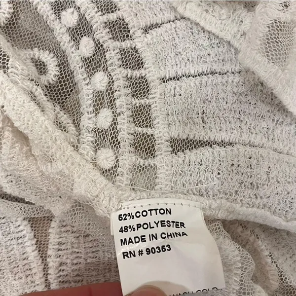 Rebellion white lace cardigan duster size small floral - Image 7