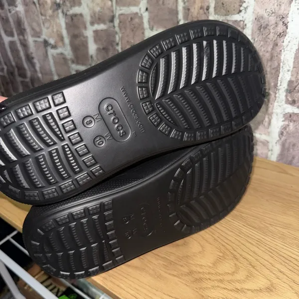 Crocs Classic Crush Sandal Womens 10 Mens 8 Black Platform Slides New NWT - Image 4