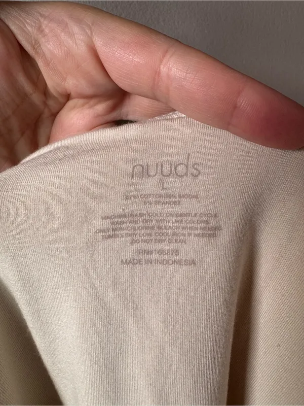 Nuuds Nude High Neck Cotton Modal Spandex Blend Thong Bodysuit Size Large - Image 2
