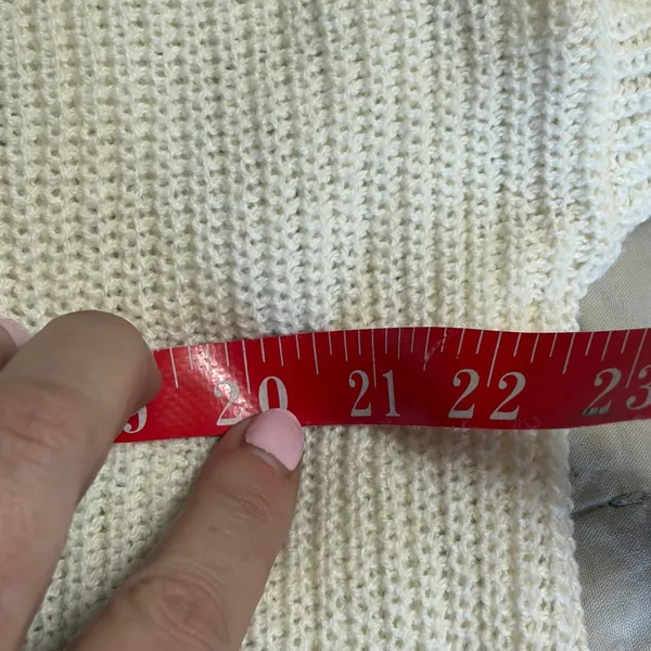 American Eagle‎ Cream Knit Button Front Cardigan Sweater Ivory Small Pockets - Image 4
