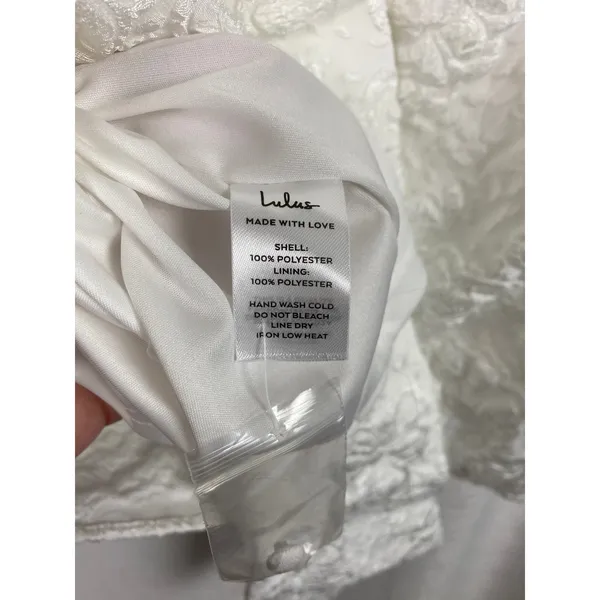 Lulus White Jacquard Elevated Icon Mini Dress Sz.M NWT - Image 16